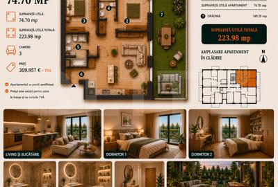 Apartament 3 camere, 75 mp | Standarde nZEB | Ansamblu nou | Buna Ziua - 2