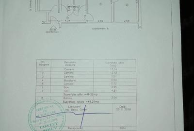 Apartament cu 3 camere semidecomandat de 49,26 mp etaj 1/4 zona Inel 2 Const - 8