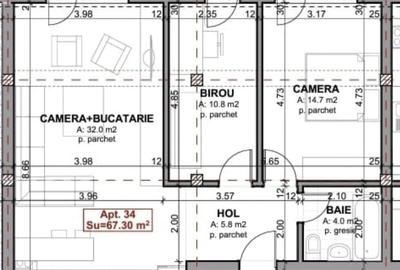 Apartament 3 camere cu gradina in Sannicoara