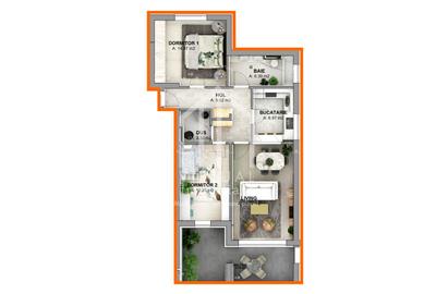 Ap. la ALB 3 camere, 72.22 mp utili, balcon 15.44 mp|zona Cristian - 4