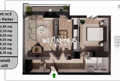 Apartament 2 Camere | 65 MP | Tractorul | Mutare Imediata - 3