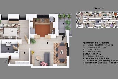 Apartament 2 camere | 23 August LIDL | Proiect nou | Preturi promotionale | - 2