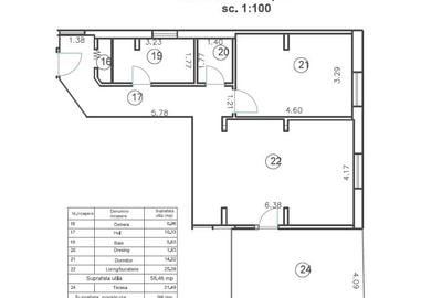 Apartament la etajul 1 cu terasa de 21.5 mp, situat în zona centrală - 19