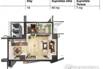 Apartament semifinisat, 49mp, balcon, zona Calea Floresti - 1