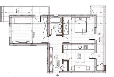 Apartament confort sporit, 2 camere decomandat, 60mp, 2 balcoane 10mp, Apahida - 2
