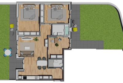 Apartament de 4 camere , 89 mp utili, terasa 103mp, zona VIVO - 12