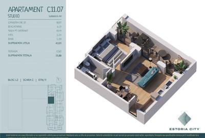 Apartament tip studio cu terasa de 13mp la 5 minute de metrou - 2