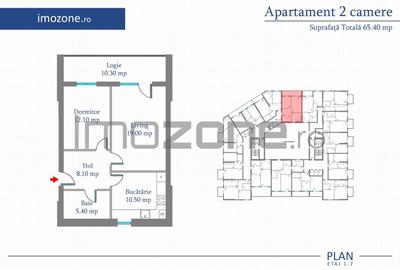 2 CAMERE, SPATIOS, 65.4 mp, FINISAT MODERN, LANGA METROU PRECIZIEI - 1