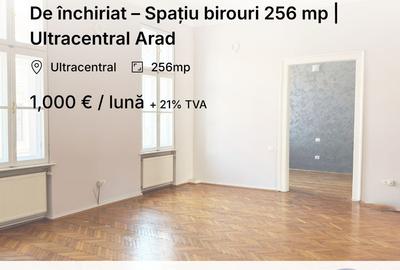 De închiriat – Spațiu birouri 256 mp | Ultracentral Arad - 1