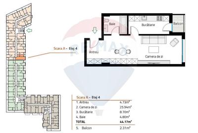 Apartament nou de vanzare 44 mp Soporului Comision 0% - 6