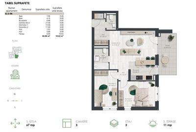 Apartament 3 camere, cu vedere catre padure, bloc nZEB - Comision 0% - 16