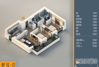 Neofort 84-Apartament decomandat 3 cam , incalzire in pardoseala,parcare inclusa - 11