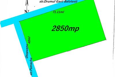 DE INCHIRIAT! Teren intravilan 2850mp dubla deschidere ,cartier Ferme Otopeni - 1