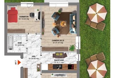 Apartament cu 3 camere decomandat în Nord