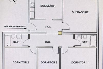 Vand apartament cu 4 camere, toate dotarile incluse 110mp - 1