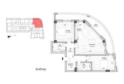 Apartament 3 camere Top Zone - amenajare designer - 2