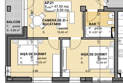 Apartament de vânzare cu 3 camere la stadiul de semifinisat in Apahida - 2