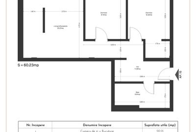 Apartament de vânzare | 2,5 camere + balcon | compartimentare practică | - 4