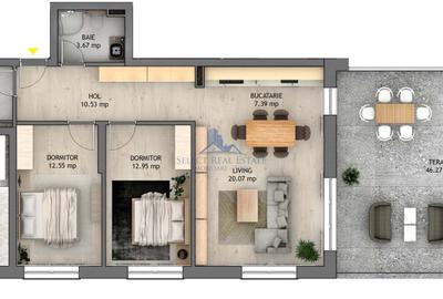 Penthouse 3 camere \ terasa 46,27 mp \ Sibiu - Selimbar - 1
