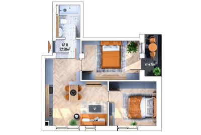 Apartament cu 3 camere semidecomandat în Apahida