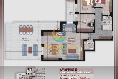 Pallady 4 camere 90 mp + terasa 51 mp in bloc tip Boutique - 2