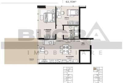 Apartament 3 camere, 62 mp, terasa 24 mp, zona autogara - 2