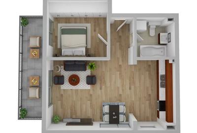 Apartament de 2 camere,53,85mp ANDREI MURESANU - 1