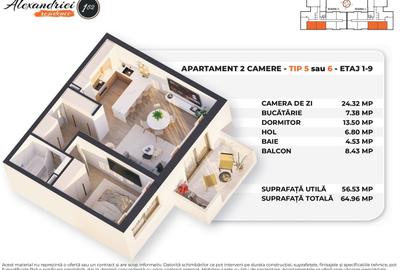 Apartament 2 camere/ bloc nou/ finisaje la alegere - 5