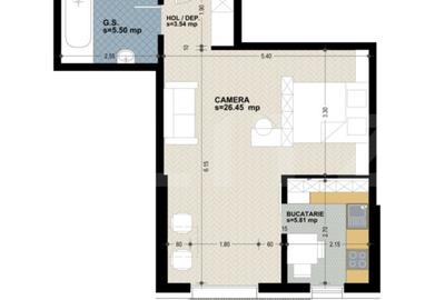 Apartament 1 camera, 41 mp, bucatarie inchisa, zona Dorobantilor - 1