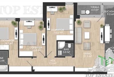 Apartament cu 4 camere de vanzare in zona de Nord - 9