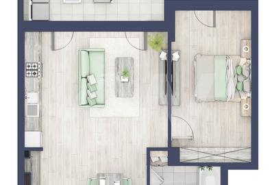Apartament cu 2 camere semidecomandat în Turnișor