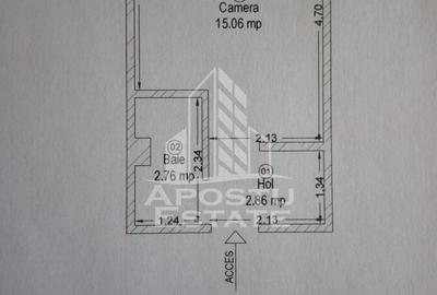 Garsoniera de vanzare ,etaj 3, 22 mp, zona Aradului Timisoara - 7