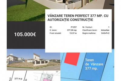 Vânzare Teren perfect 377 mp. cu Autorizație Construcție - 2