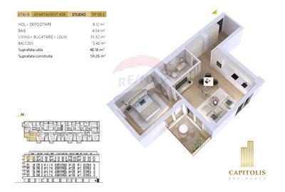 Studio generos, etaj 6, Capitolis Residence - 2