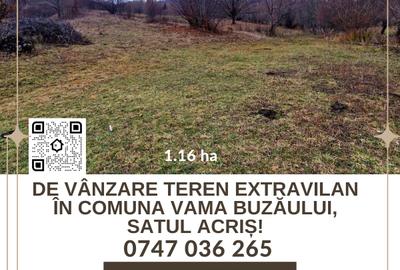 De vânzare teren extravilan  în comuna Vama Buzăului, satul Acriș!