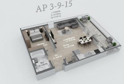 Apartament cu 2 camere decomandat în Exterior Nord