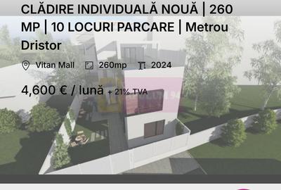 CLĂDIRE INDIVIDUALĂ NOUĂ | 260 MP | 10 LOCURI PARCARE | Metrou Dristor - 1