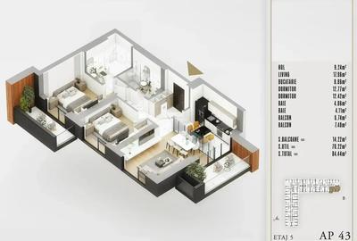 3 Camere STB 8 Min Premium Izolatie Fonica Spatii Verzi Pallady - 3
