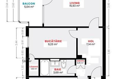 Apartament cu 2 camere (Gheorgheni, Cart. Bucin, bl. 21 B) - 17