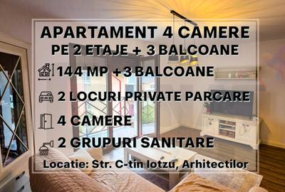Ap. 4 cam pe 2 nivele, 144 mp, 3 balcone, 2 loc. parcare, 2 bai |VIDEO - 1