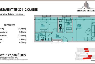 Apartament 2 Camere TIP 2C1 in complex Izbiceni Residence - 2