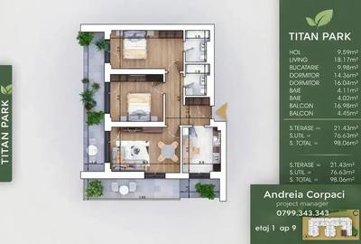 Apartament cu 3 camere decomandat în Theodor Pallady