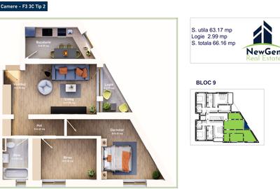 Apartament cu 3 camere decomandat în Mehala