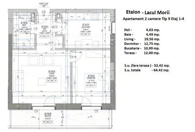 Ultimele Apartamente cu 2 camere,centrala proprie,zona Lacul Morii,TVA inclus - 49