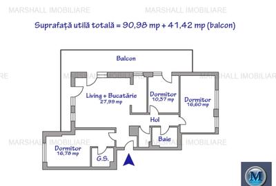 Apartament 4 camere de vanzare, zona Exterior Nord, 90.98 mp #16264 - 8