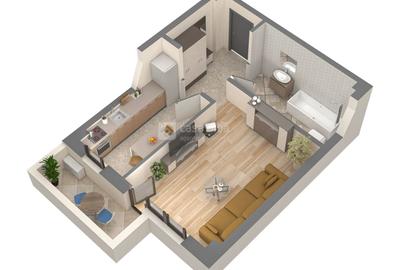Apartament 1 camera, bloc nou, Podu Ros, intabulat! - 6