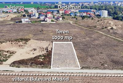 Teren intravilan 1.000 mp | Zona Dedeman/ proiect Bd. Madrid | Comision 0% - 1