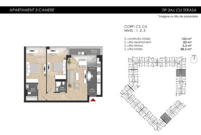 Apartament 3 camere Nou- 89mp SU totala-Sector 1/Zona Mall Colosseum - 18