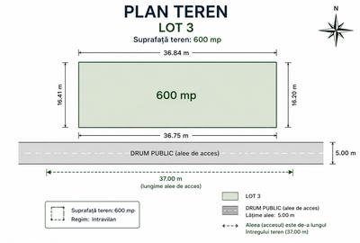 Exclusivitate Vanzare teren 1200 mp. Lazu front stradal 75 m. - 4