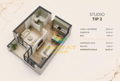 Vânzare Studio 50.30 mp | Metrou Berceni | Popești Leordeni - 2